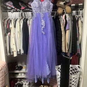 Elegant Purple Lace Gown